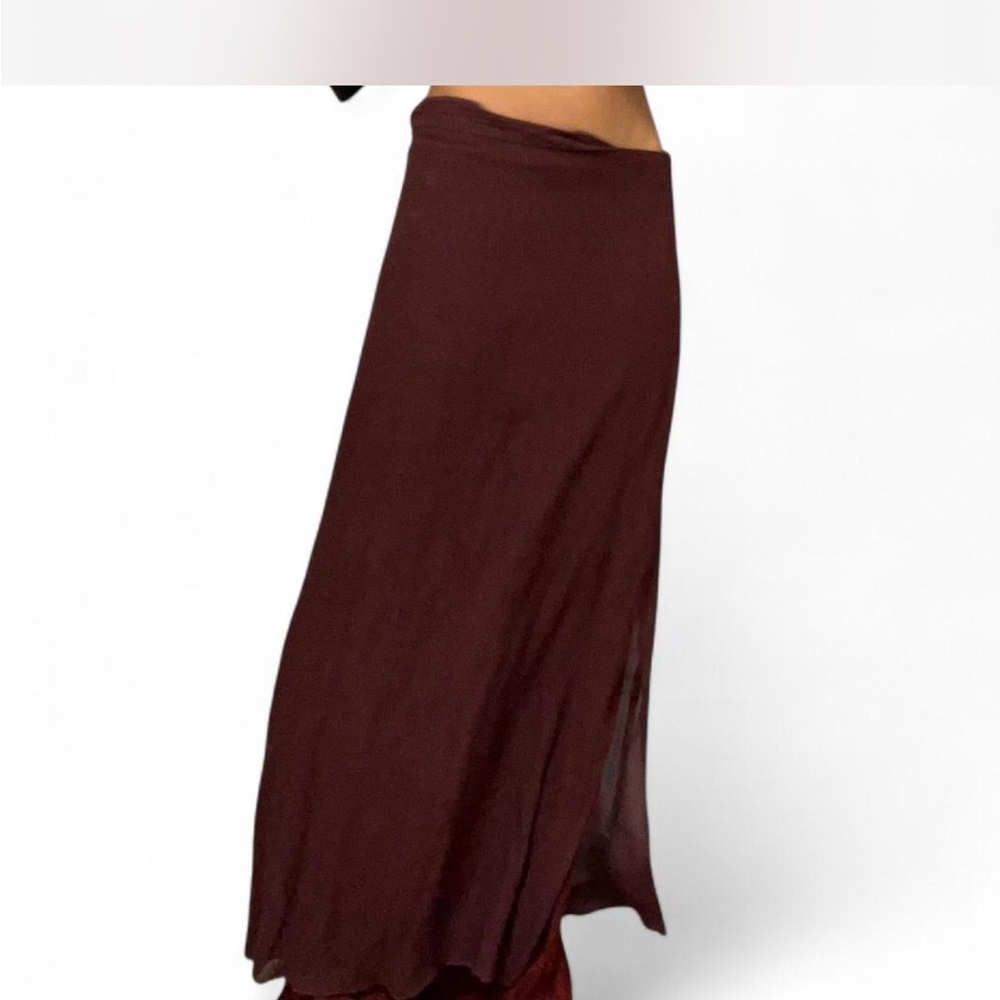 Elegant Burgundy Maxi Skirt